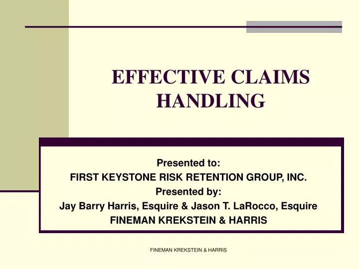 effective claims handling