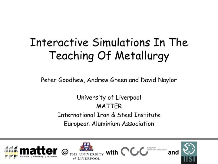 interactive simulations in the teaching of metallurgy