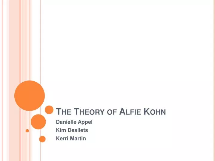the theory of alfie kohn