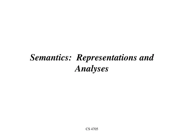 semantics representations and analyses