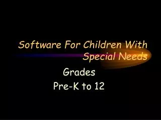 Software For Children With Special Needs