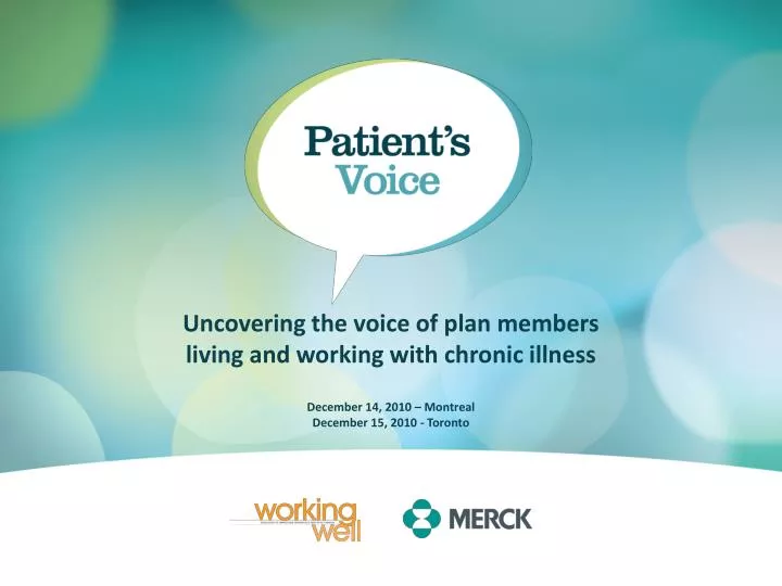 uncovering the voice of plan members living and working with chronic illness