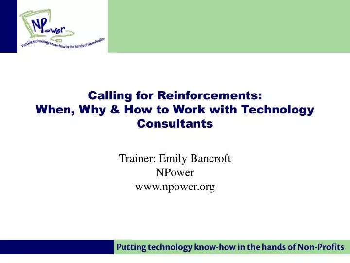 calling for reinforcements when why how to work with technology consultants