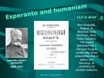 Esperanto and humanism - slide 1