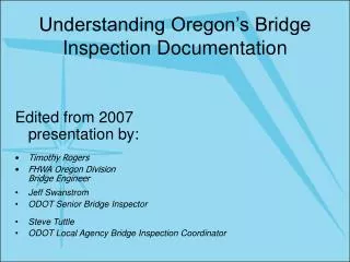 Understanding Oregon’s Bridge Inspection Documentation