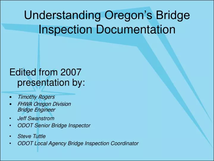 understanding oregon s bridge inspection documentation