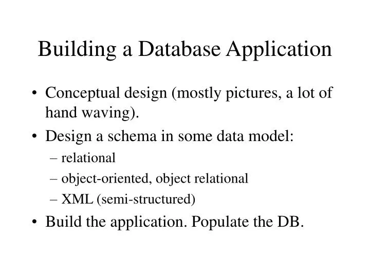 building a database application