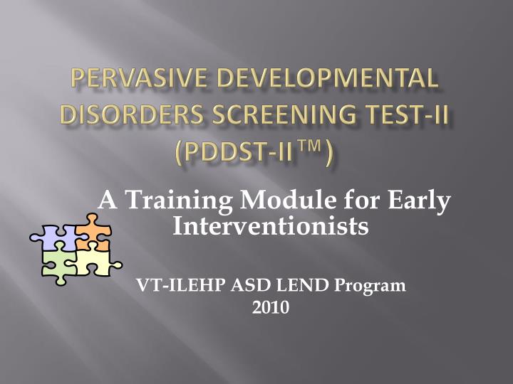 pervasive developmental disorders screening test ii pddst ii
