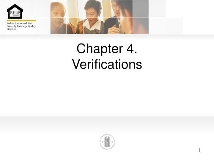 chapter 4 verifications