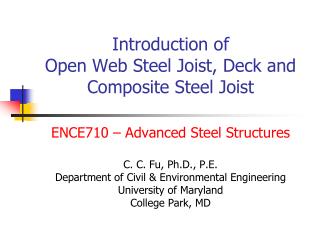 Introduction of Open Web Steel Joist, Deck and Composite Steel Joist