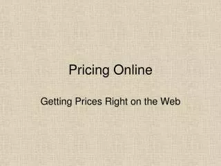 Pricing Online