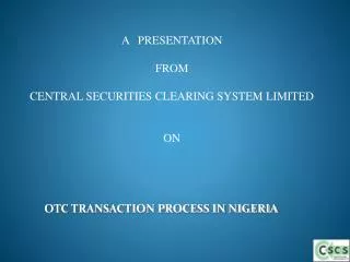 OTC TRANSACTION PROCESS IN NIGERIA
