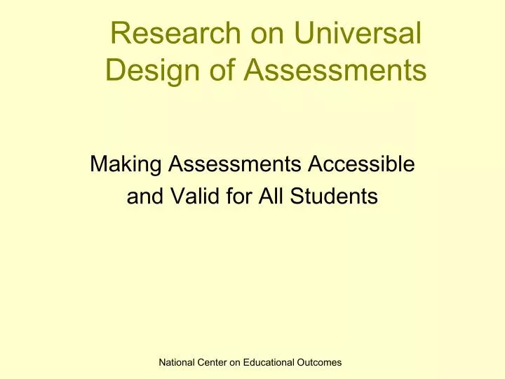 research on universal design of assessments