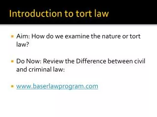 Introduction to tort law
