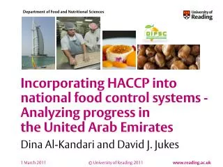 Incorporating HACCP into national food control systems - Analyzing progress in the United Arab Emirates