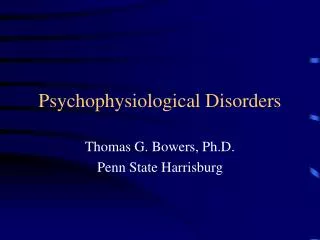 Psychophysiological Disorders