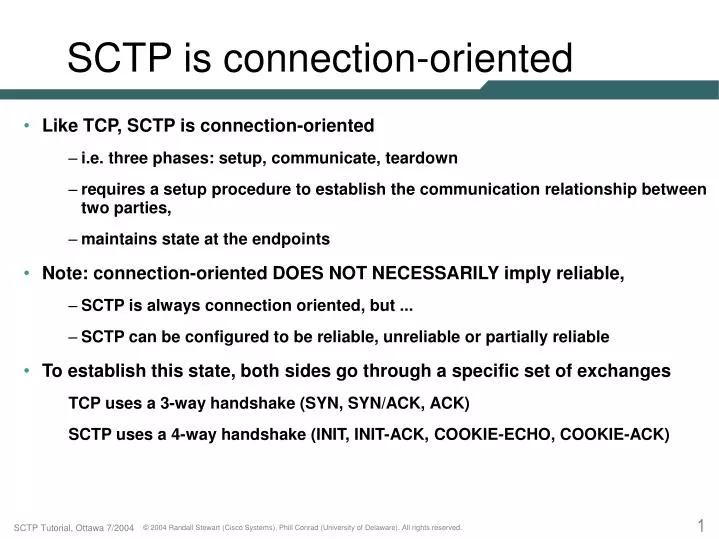 sctp is connection oriented