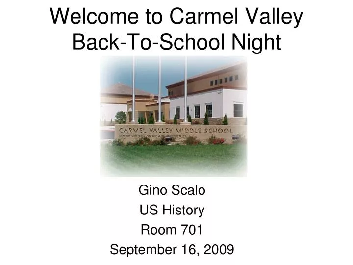 welcome to carmel valley back to school night