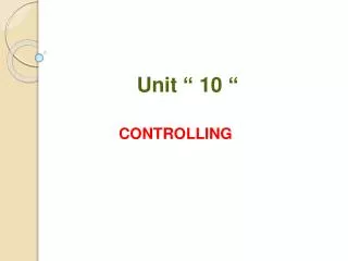 Unit “ 10 “
