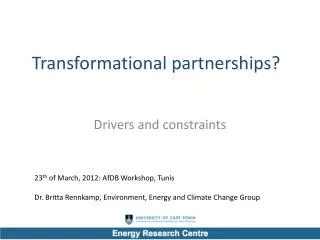 Transformational partnerships?