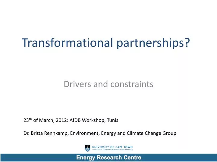 transformational partnerships
