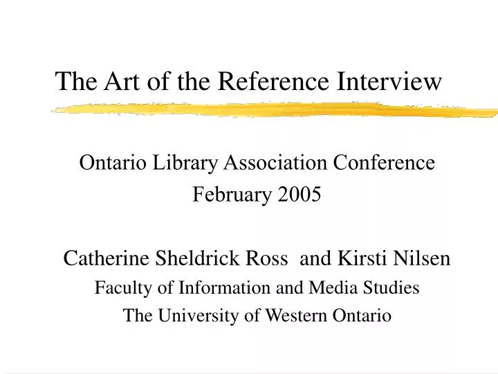 the art of the reference interview
