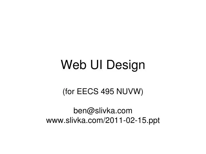 web ui design