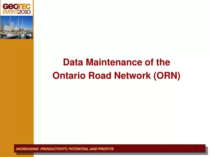 data maintenance of the ontario road network orn