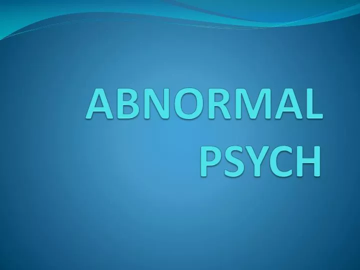 abnormal psych