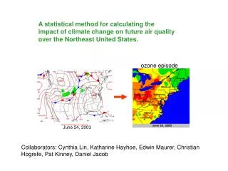 A statistical method for calculating the impact of climate change on future air quality over the Northeast United States