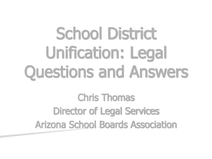 school district unification legal questions and answers