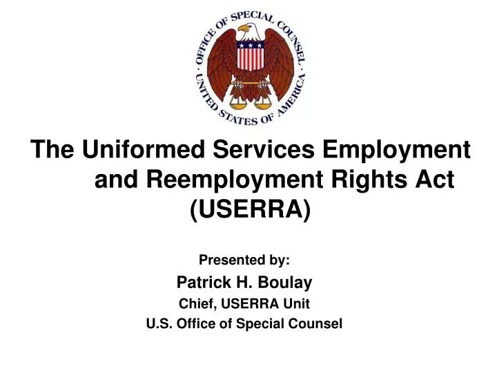 the uniformed services employment and reemployment rights act userra