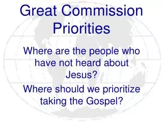 Great Commission Priorities