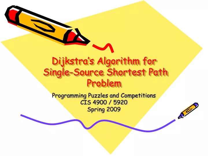 dijkstra s algorithm for single source shortest path problem