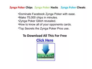 Facebook Zynga Poker Chips Free