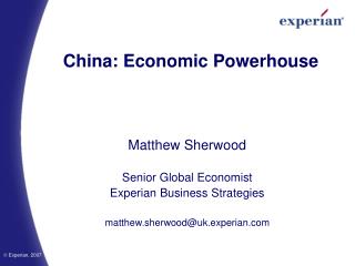 China: Economic Powerhouse