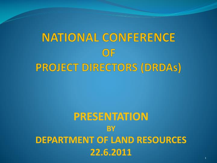 national conference of project directors drdas