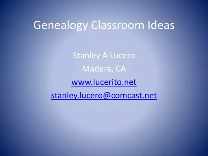genealogy classroom ideas