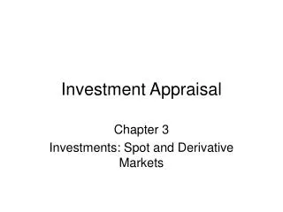 Investment Appraisal