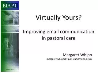 Virtually Yours? Improving email communication in pastoral care
