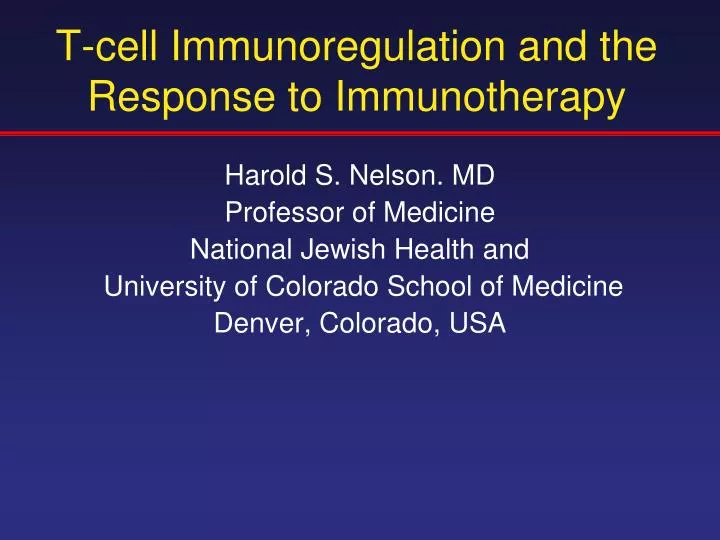 t cell immunoregulation and the response to immunotherapy