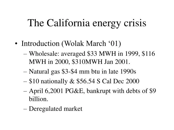 the california energy crisis