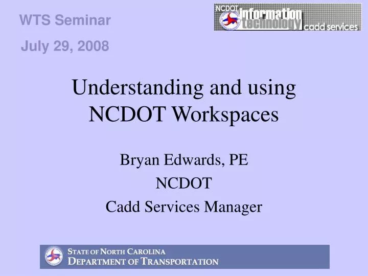 understanding and using ncdot workspaces