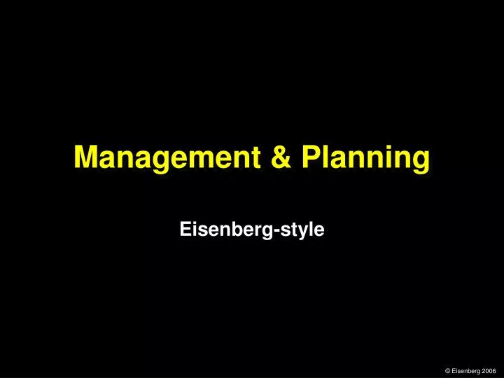 management planning