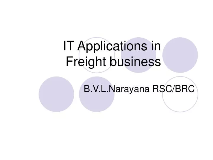 it applications in freight business