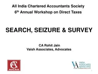 All India Chartered Accountants Society 6 th Annual Workshop on Direct Taxes