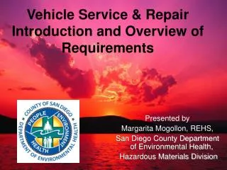 Vehicle Service &amp; Repair Introduction and Overview of Requirements