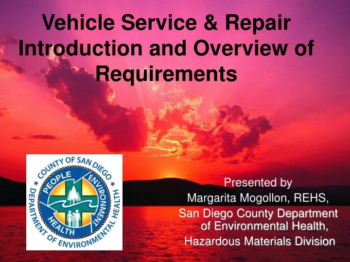 vehicle service repair introduction and overview of requirements
