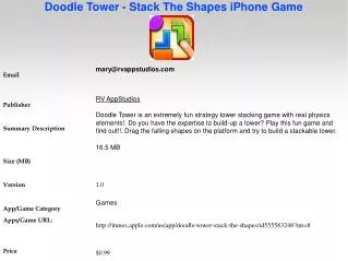 Doodle Tower - Stack The Shapes iPhone Game