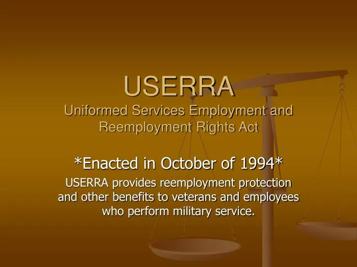 userra uniformed services employment and reemployment rights act